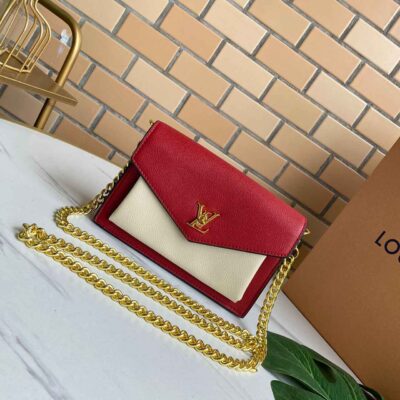 Replica Louis Vuitton Mylockme Chain Bag M56641 Red/Pink&White